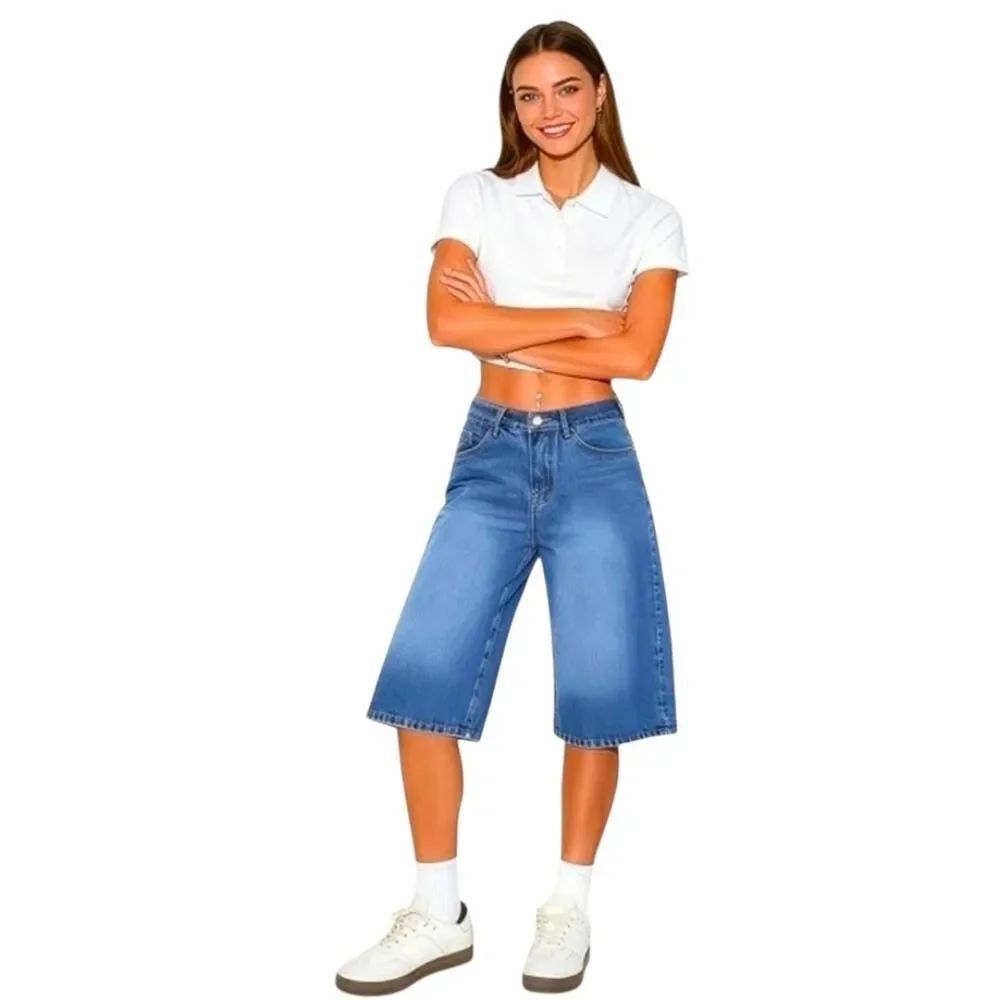 🩵🅰️NWT Blue Dark Wash Denim Culotte Shorts Size 6